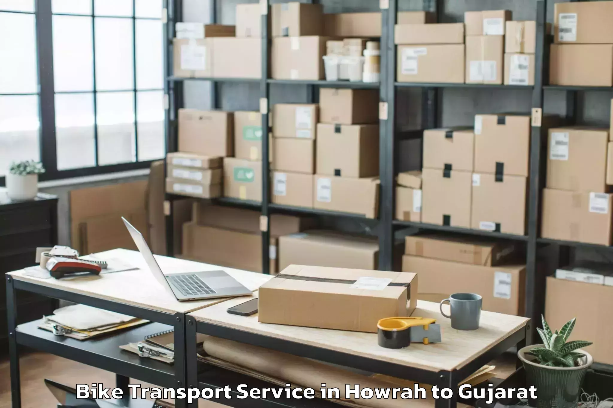 Book Your Howrah to Balasinor Bike Transport Today